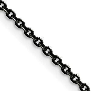 2.7mm Stainless Steel Antiqued Cable Chain Necklace, 18 Inch